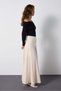 Women's Stone Premium Long Parachute Skirt with Tie Detail at the Waist 32011 - 4