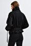 Black Stand Collar Belted Cashmere Women's Coat Mg2904 - 3