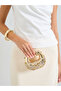 Gold Tone Rhinestone Embellished Mini Clutch With Removable Chain Strap - 2