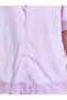 Lilac Solid Lace Trims Shirt And Straight Leg Pants Pyjama Set - 3