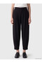 Black Regular Fit Women's Pleated Fabric Trousers - 2