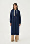 Bird-eyed hooded long sweatshirt with pockets - 2
