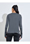 Charcoal Solid Active Long Sleeve Top With Thumbholes - 4