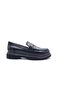 Lightweight Design Genuine Leather Women's Black Loafer Shoes - 2