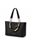 Women's Shoulder and Arm Bag with Chain and Scarf Detail - 2