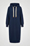 Bird-eyed hooded long sweatshirt with pockets - 4
