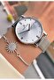 Silver Color Steel Band Women's Wristwatch – Elegant Round Case Modern Stylish Design – Bracelet Gift - 4