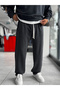 Black Washed Pipe Leg Sweatpants Tw-7089 - 2