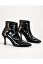 Baytuluk Bt-S8 Black Patent Leather Pointed Toe 8 cm High Heel Stiletto Women's Boots