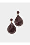 Purple Raffia Teardrop Dangler Earrings
