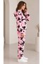 Women's Pink Camouflage Patterned Hooded Knaguru Sweatpants with Side Pockets - 6