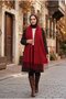 Sequin Detailed Shoulder Shawl Red