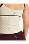 Cream Contrast Piping Strap Blouse - 4