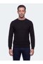 Black Crew Neck Micro Patterned Men's Knitwear Sweater