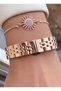 Rose Gold Color Steel Band Women's Wristwatch – Elegant Round Case Modern Stylish Design – Bracelet Gift 010Dkl00-706 - 7