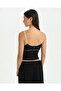 Black Contrast Ribbed Strap Blouse - 6