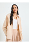 Khaki Long Sleeve Textured Button-Up Shirt