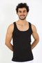 Men's Combed Cotton Black Undershirt - 5