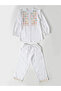 Cotton Full Sleeves Floral Embroidered Shirt Style Top and Pant Set - 2
