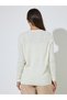 Off White Cable Knit Button Up Cardigan - 5