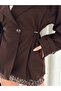 Tied Drawstring Double-Breasted Trench Coat - 2