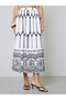 Multi-Pattern A-Line Pleated Midi Skirt - 2