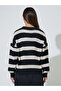 Black Striped Long Sleeves Knit Polo T-Shirt - 5