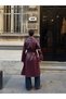 Patterned Belted Long Leather Trench Coat - 3