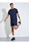 Navy Blue Color Block Regular Fit Running Shorts - 2