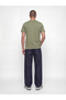 Khaki Jjcleveland Solid Patchwork Crew Neck T-Shirt - 8