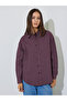 Burgundy Checked Longline Oversized Shirt - 4