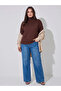 Plus Size Brown Turtleneck Sweater - 2
