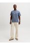 Blue Jjesoho Slogan Print Crew Neck T-Shirt - 6