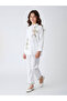 Girls White Embroidered Shirt And Trousers Set