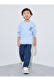 Boys Blue Crocodile Embroidery Oversized Sweatshirt - 2