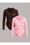 Polo Collar Lycra Flexible Snap Fastener Premium Long Sleeve Bodysuit - 5
