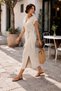 Women's Ribbed Camisole Double Breasted Collar Pencil Dress - 2