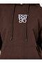 Brown Embroidered Oversized Hoodie - 4
