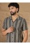 Multi-Color Textured Print Short Sleeves Shirt - 4