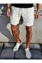Men White Plain Casual Drawstring Shorts - 4
