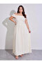Lace Off Shoulder A-Line Maxi Dress