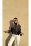 Women's Stand Collar Back Windbreaker Detailed Belted Short Trench Coat Jacket Trench - 8