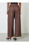 Brown Polka Dot Wide Leg Trousers - 4