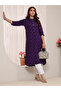 Purple Geometric Rayon Straight-Fit Kurta