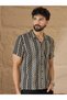 Multi-Color Textured Print Short Sleeves Shirt - 3