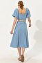 Women's Blue Woven Dress 50249539012 - 4