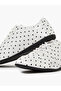 White Polka Dot Lace-Up Sneakers - 3