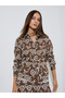 Brown Embroidered Shirt And Wide Leg Trousers Set - 2