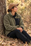 Women's Oversize Zippered 3-Pocket Welsoft Plush Fleece Khaki Jacket - 2