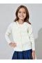Girls Off White Solid Button-Front Cardigan - 3